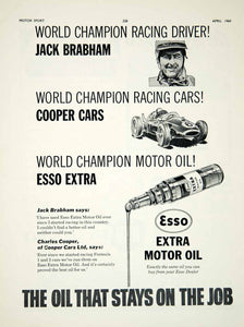 1960 Ad Esso Extra Motor Oil Petrol Jack Brabham Cooper Cars Auto Racing YMT2