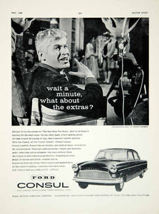 1960 Ad Ford Consul Mk II 4Door Saloon Car Classic Automobile ABC TV Studio YMT2