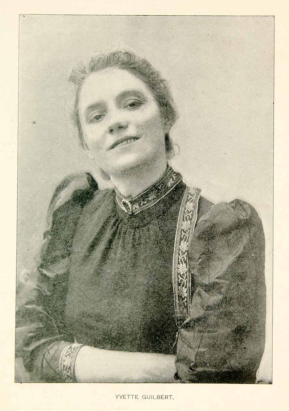 1895 Print Yvette Guilbert French Singer Actress Cabaret Music Portrait YMT3