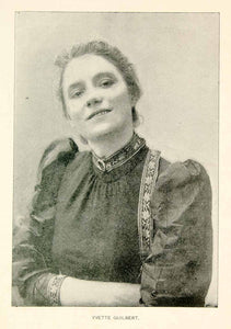 1895 Print Yvette Guilbert French Singer Actress Cabaret Music Portrait YMT3