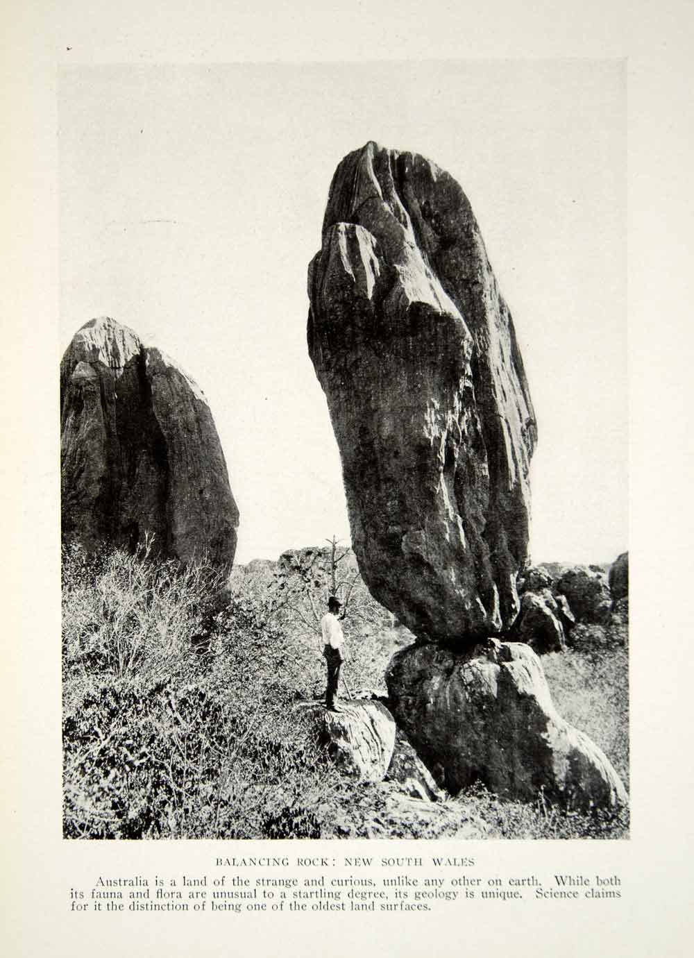 1916 Print Balancing Rock New South Wales Australia Landscape Historical YNG1