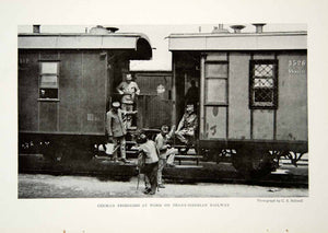 1917 Print World War I German Prisoners Trans Siberian Railway Historical YNG1