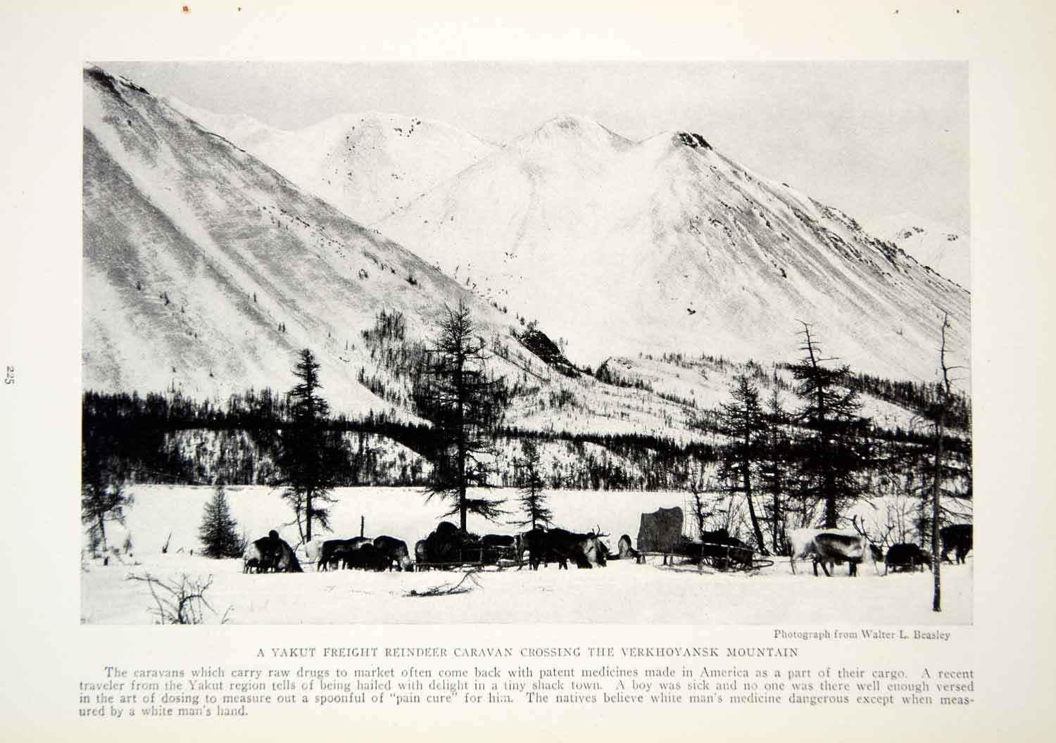 1917 Print Verkhoyansk Mountain Range Siberia Russia Landscape Reindeer YNG1