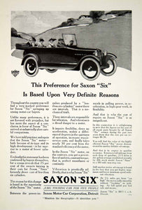 1916 Ad Saxon Six Motor Car Corporation Detroit Michigan Automobile Vehicle YNG1