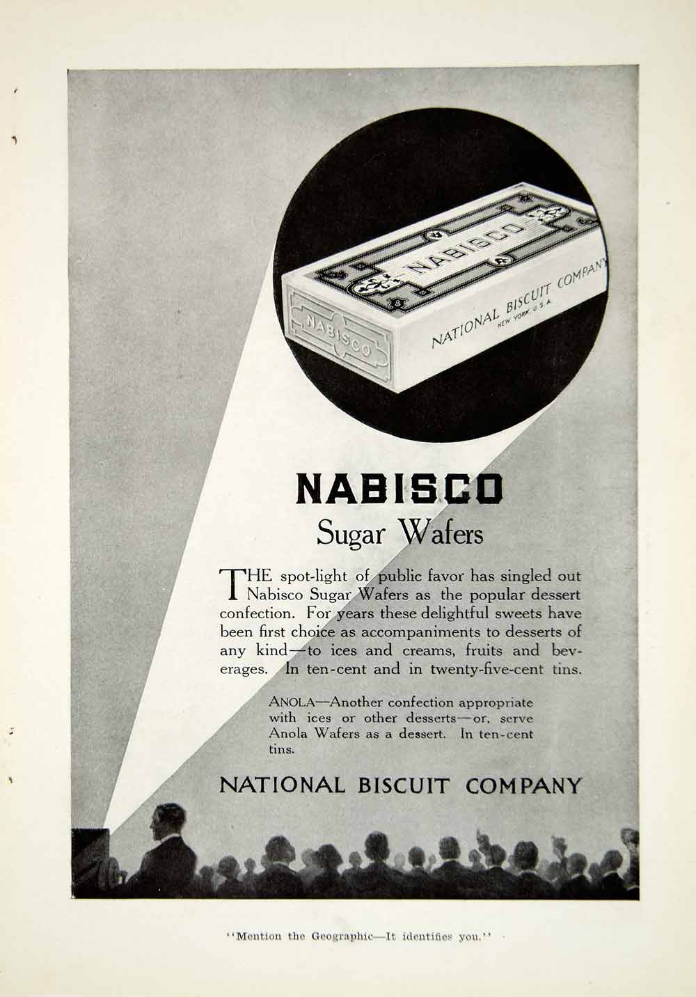 1916 Ad National Biscuit Company Sugar Wafers Food Consumable Historical YNG1