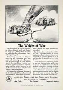 1917 Ad American Telephone Telegraph Company Wartime Advertisement Image YNG1