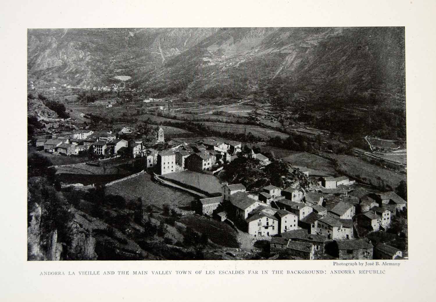 1918 Print Andorra Republic Cityscape Les Escaldes Valley Historical Image YNG2