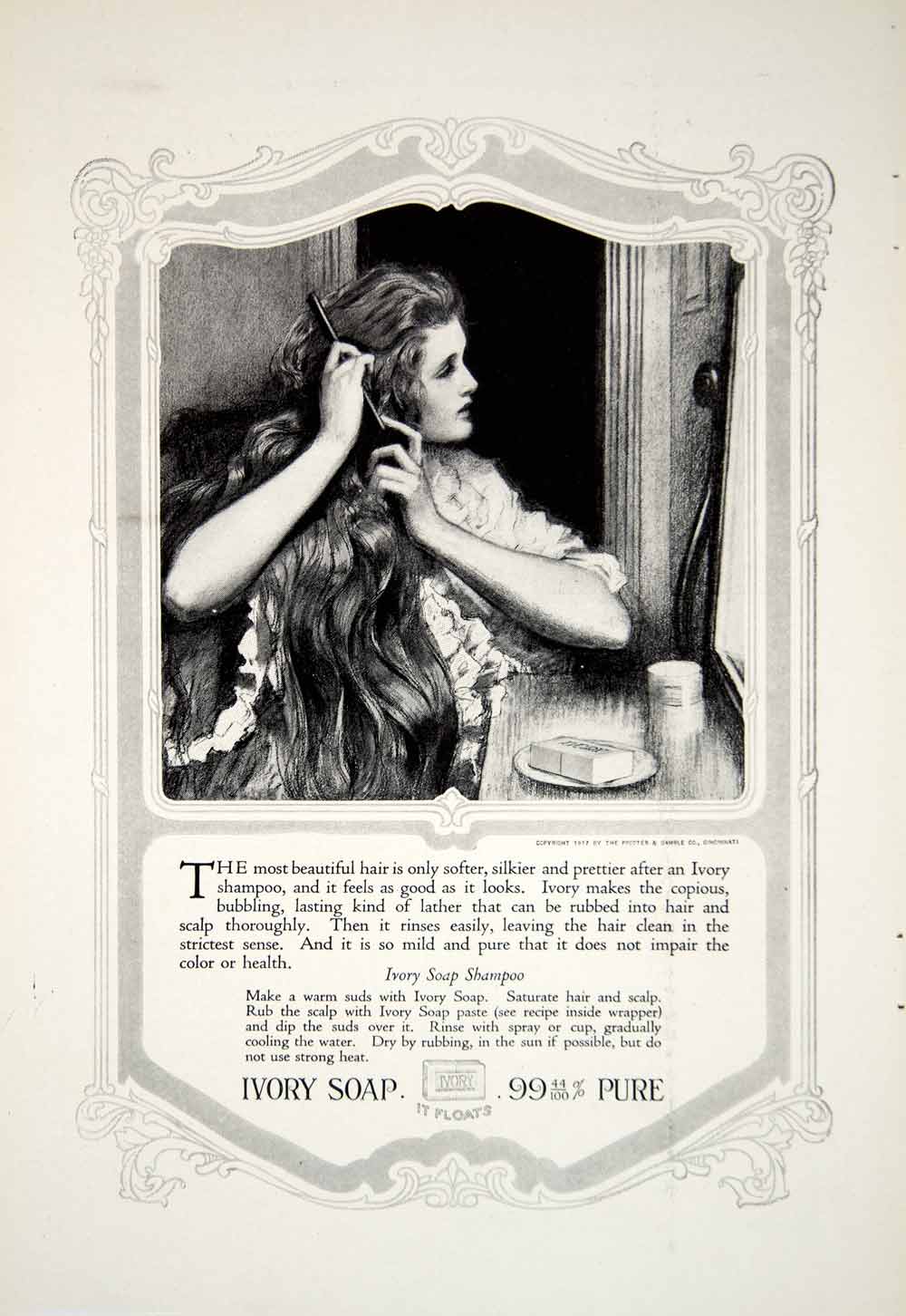 1918 Ad Procter Gamble Company Ivory Soap Hair Toilet Hygiene Cleaning YNG2