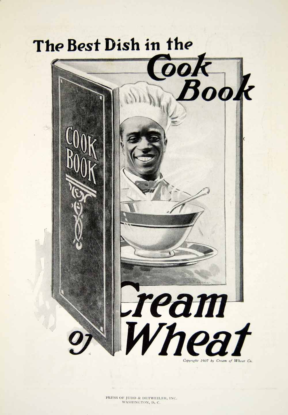 1918 Ad Cream of Wheat Rastus Cook Book Food Consumable Cereal Edibles YNG2