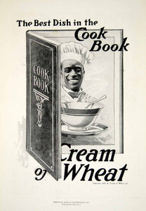 1918 Ad Cream of Wheat Rastus Cook Book Food Consumable Cereal Edibles YNG2