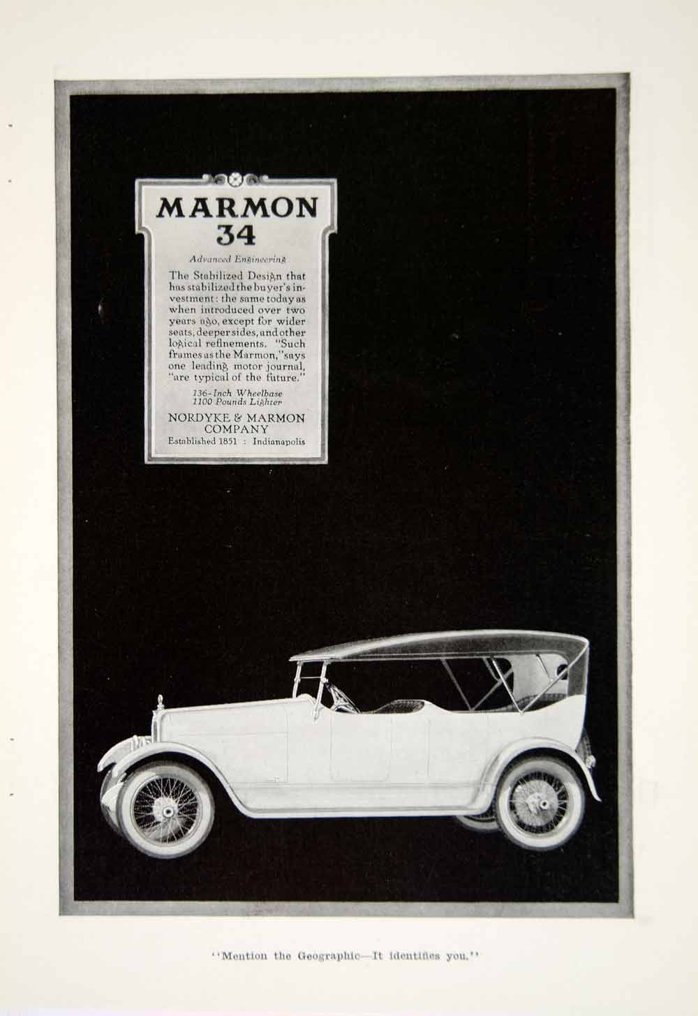 1918 Ad Nordyke Marmon 34 Automobile Car Vehicle Company Closed Car Image YNG2