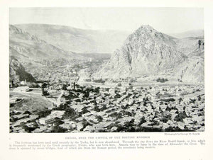 1918 Print Amasya Turkey Yeshil-Irmiak Iris River Fortified City Historic YNG3
