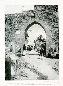 1918 Print Republic San Marino Porta Della Fratta City Wall Gate Historic YNG3