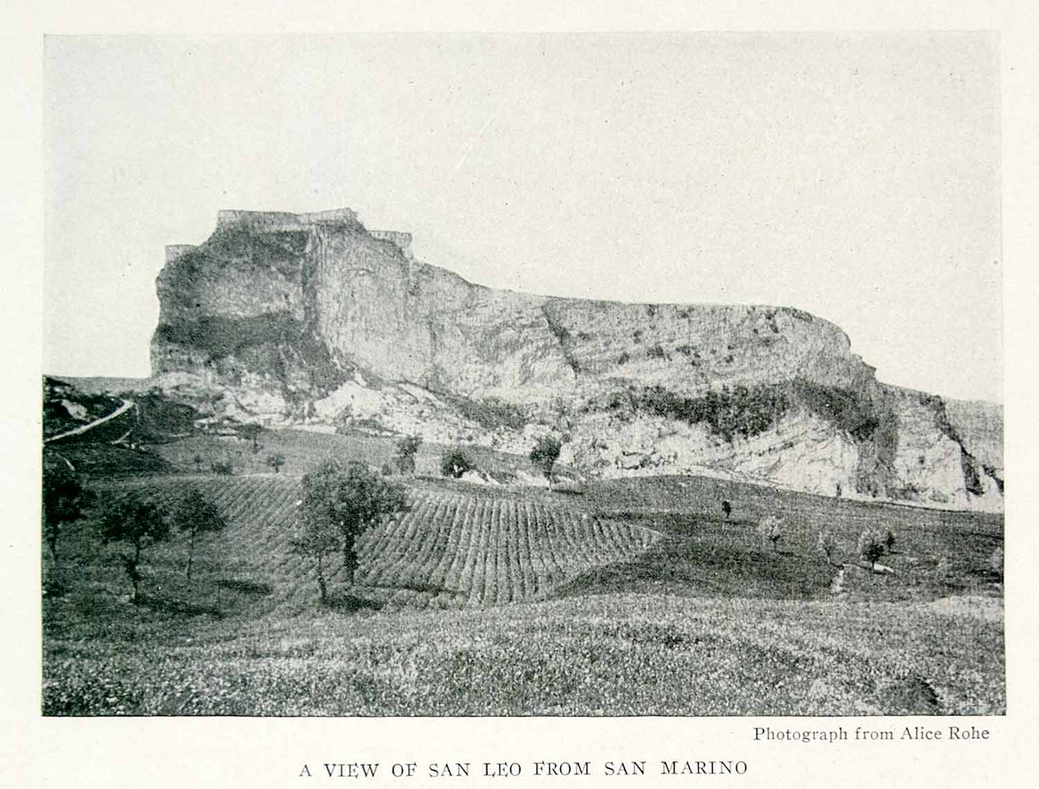 1918 Print Forte di San Leo Medieval Fortress Castle Italy San Marino View YNG3