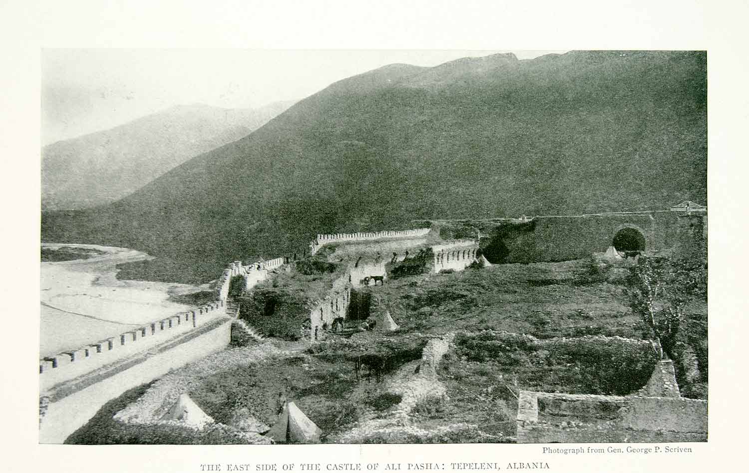 1918 Print Castle Ali Pasha Tepelena Albania Albanian Ruin Historic Image YNG3