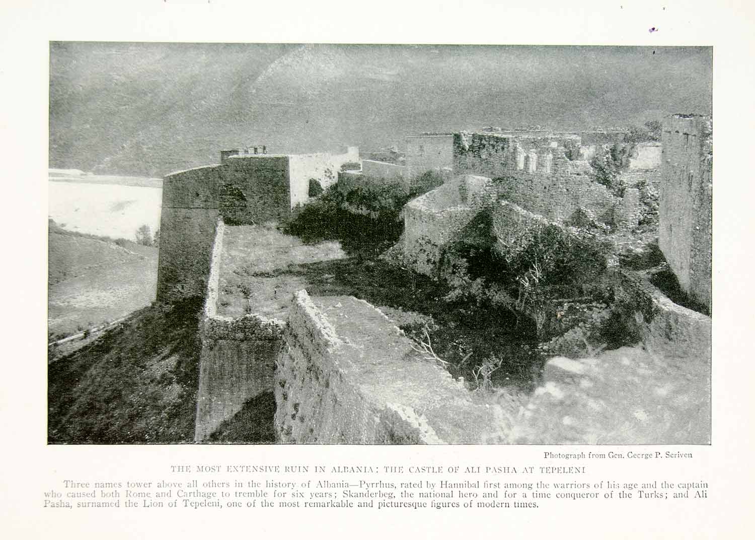 1918 Print Castle Ali Pasha Tepelena Albania Albanian Ruins Historic Image YNG3