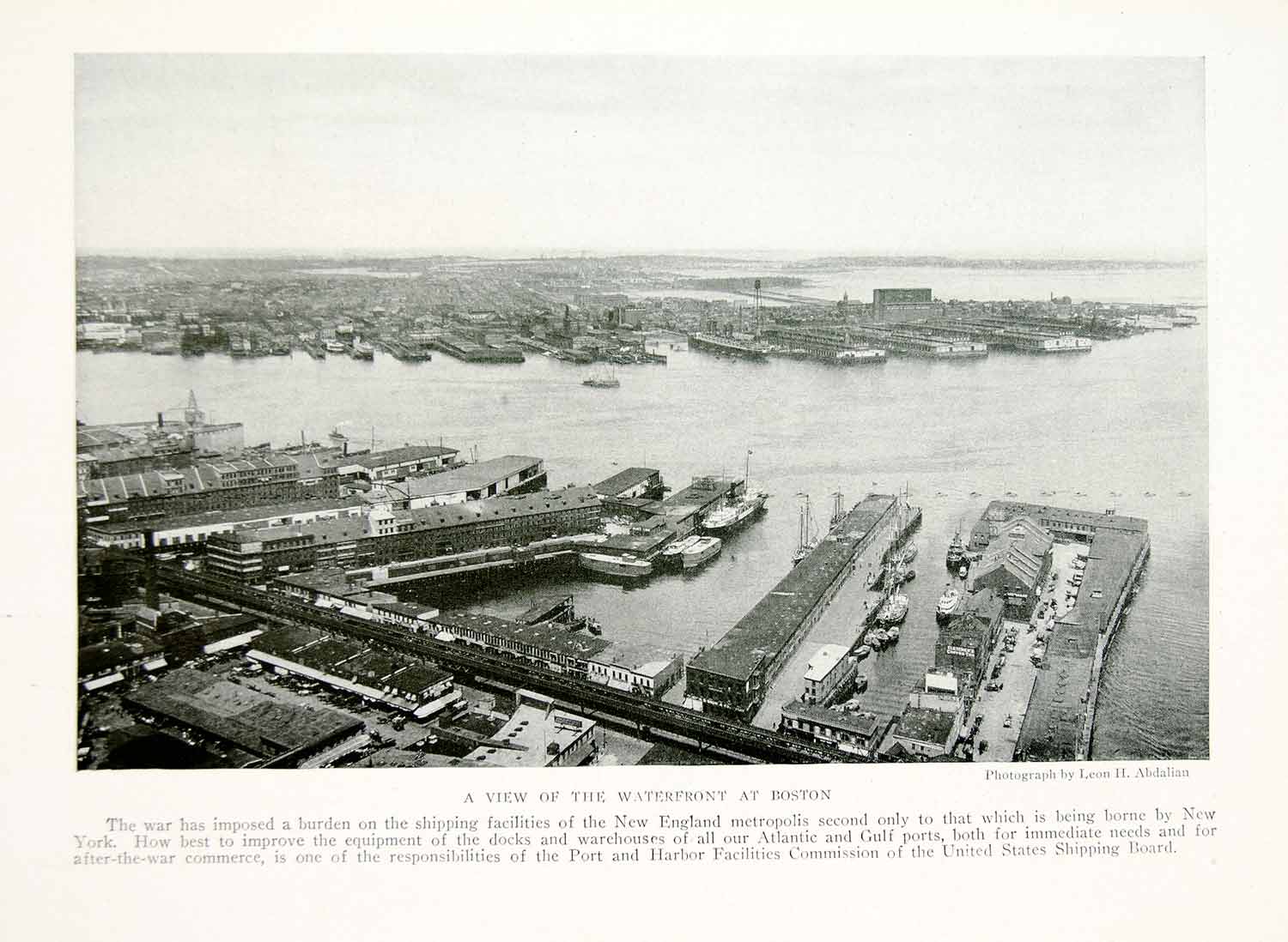 Photo Ancienne De Boston - Vue Aérienne South Station Et Fort Point Channel - 1900s