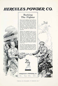 1918 Ad WWI Hercules Powder Explosives Shell Bomb Miner Soldier World War I YNG3