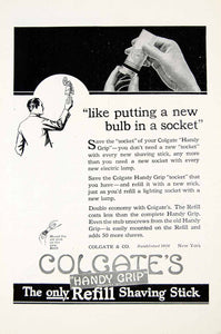 1918 Ad Vintage Colgate Handy Grip Refillable Shaving Stick Cream Refill YNG3