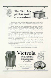 1918 Ad WWI Victor Victrola VI XVII Phonograph Record Player Wartime Use YNG3