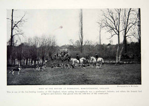 1919 Print Meet Hounds Himbleton Worcestershire England Historical Image YNG4