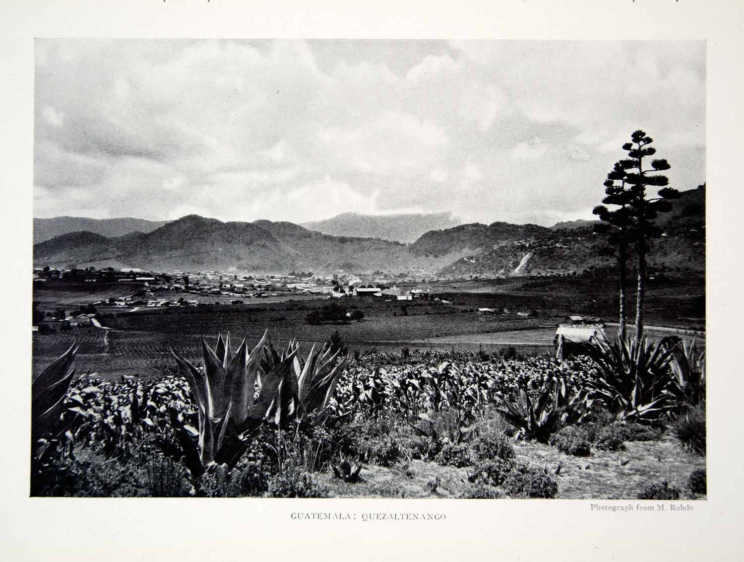 1919 Print Quezaltenango Guatemala Landscape Cityscape Historical Image YNG4
