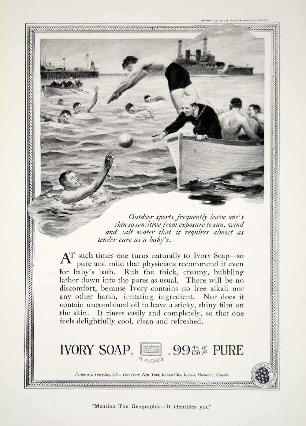 1919 Ad Procter Gamble Ivory Soap Outdoor Sports Ship Hygiene Health Beauty YNG4