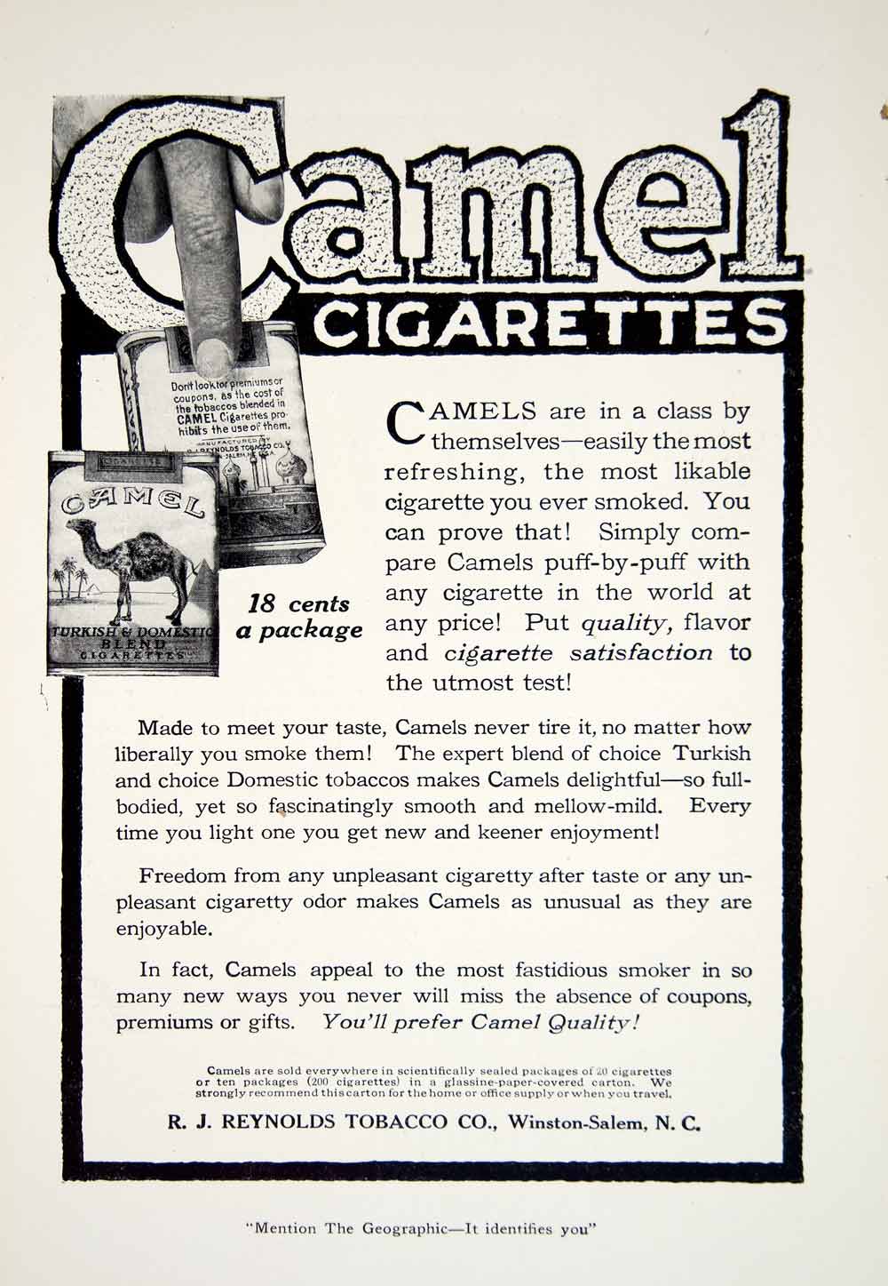 rj reynolds tobacco coupons 1919 Ad R.J. Reynolds Tobacco Cigarettes Domestic Turkish Blend Historic  YNG4