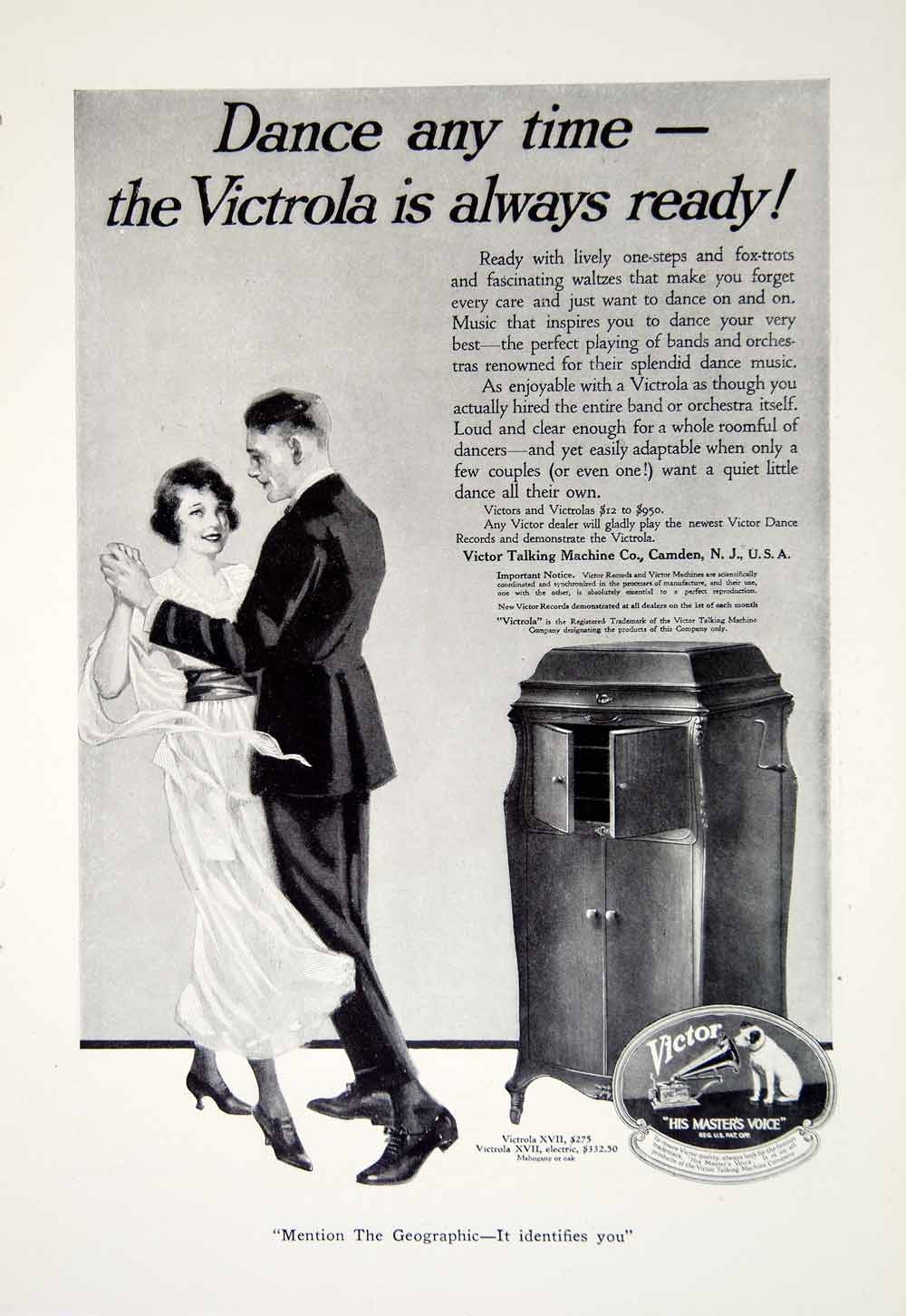 1919 Ad Victor Talking Machine Dance Records Entertainment Camden Image YNG4