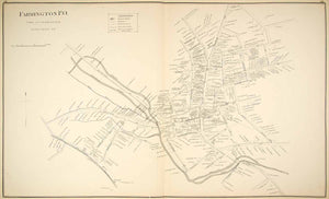 1892 Lithograph Map Farmington New Hampshire Strafford Cocheco Canal YNHA1