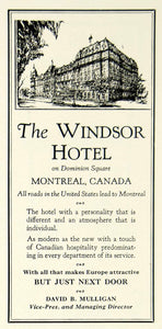 1930 Ad Windsor Hotel Dominion Square Montreal Canada Architecture YNM1