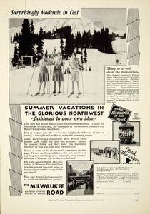 1930 Ad Milwaukee Road Summer Vacation Railroad Line Northwest Skiing YNM2
