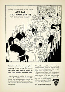 1942 Ad Bell Telephone System Wartime Christmas Dinner Holiday YNM2