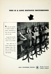 1942 Ad Bell Telephone System Wartime Operators Telecommunications YNM2