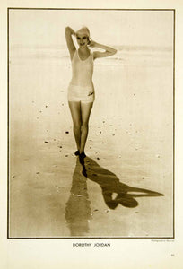 1930 Rotogravure Dorothy Jordan Movie Film Actress Beach Vintage Bathing YNM3