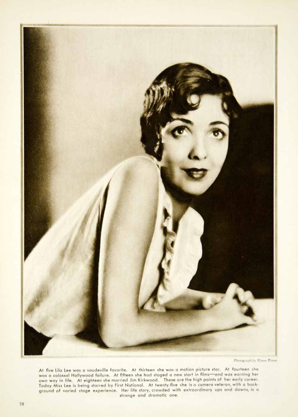 1930 Rotogravure Lila Lee Movie Film Actress Motion Pictures Cuddles YNM3