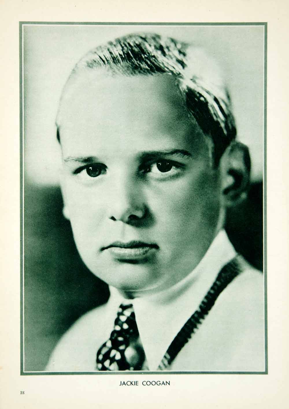 1930 Rotogravure Jackie Coogan Child Movie Star Portrait Chaplin Uncle YNM3