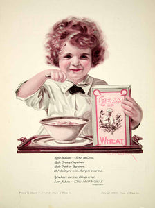 1918 Ad Vintage Cream of Wheat Cereal Child Eating Poem Edward V Brewer Art YNM6