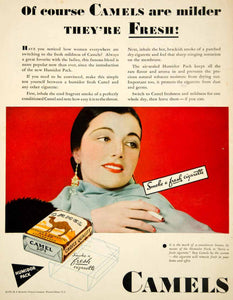 woman on camel cigarette pack 1931 Ad Vintage Cigarettes Humidor Lady Smoking Tobac – Period Paper Historic Art LLC Vintage camel cigarette advertisement 2000