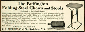 1910 Ad CA Buffington Folding Steel Chair Stool Furniture Household YNS1