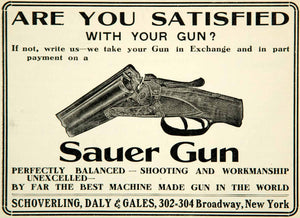 1910 Ad Sauer Gun Double Barrel Shotgun Schoverling Daly Gales 304 Broadway YNS1