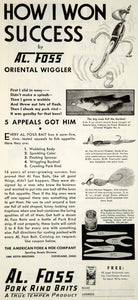 1932 Ad Al Foss Oriental Wiggler Lure True Temper 1966 Keith Bldg Clev –  Period Paper Historic Art LLC