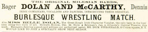 1886 Booking Ad Roger Dolan Dennis McCarthy Irish Vaudeville Theatre Stage YNY1
