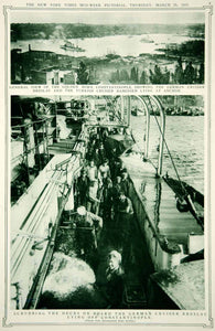 1915 Rotogravure World War I Constantinople Cruisers Ships Breslau Hamidieh YNY2