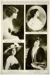 1915 Rotogravure World War I Austria Hungary War Effort Countess Baroness YNY2