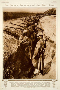 1915 Rotogravure WWI French Troops Soldiers Trenches Lorette Western Front YNY2