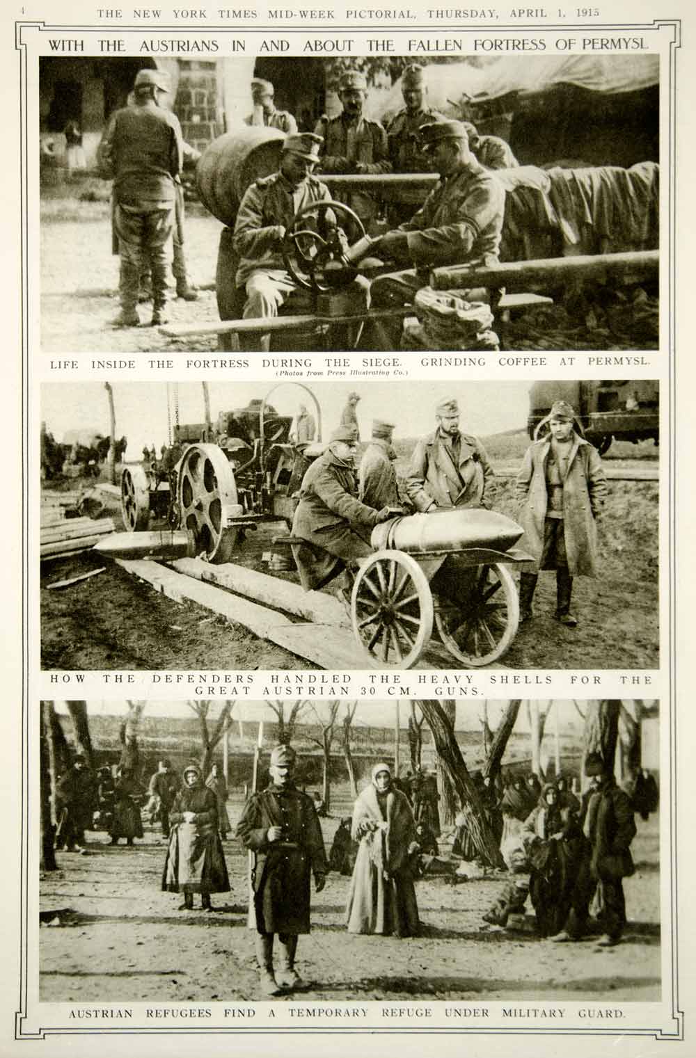 1915 Rotogravure World War I Przemysl Poland Siege Austrian Army Artillery YNY2