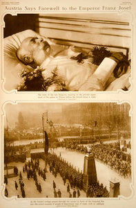 1917 Rotogravure Franz Joseph I Emperor Austria Dead Coffin Funeral Cortege YNY3