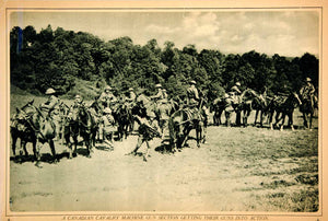 1917 Rotogravure World War I Canadian Cavalry Machine Gun Section Horses YNY3