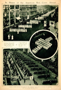 1917 Rotogravure World War I Red Cross Parade New York City Fifth Avenue YNY3